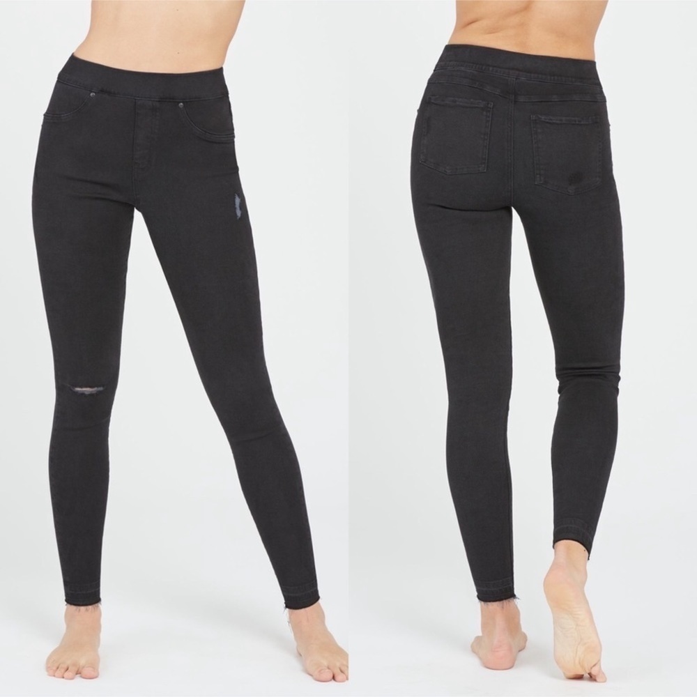 Spanx Distressed Vintage Black Skinny Jeans Size Small Women